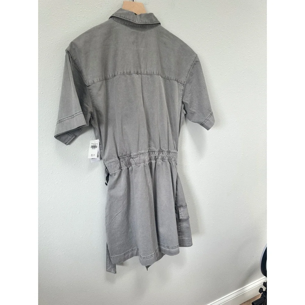 Abercrombie & Fitch Romper Womens‎ MT Grey Utility Wrap Front Garment Dyed NWT